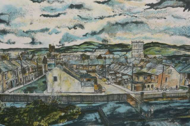 TOM MCGUINNESS (1926-2006), 'THE ALLOTMENTS, EASINGTON', limited edition lithograph, no. 166/200, signed, numbered, titled and dated (19)92 in pencil in the margin, framed. 46cm by 66cm  Artists' Resale Right ('droit de suite') may apply to this lot