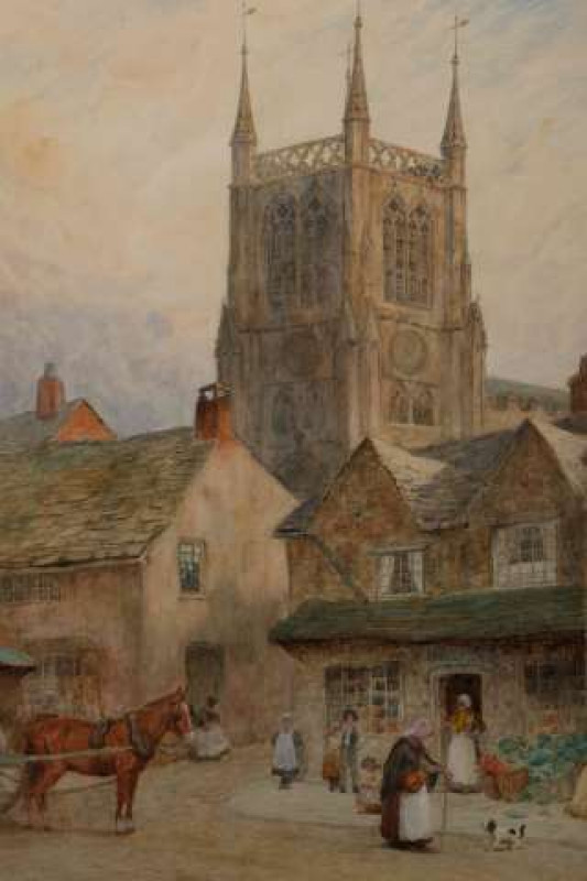 ARTHUR CLAUDE STRACHAN (1865-1938), OLD DARWEN STREET, BLACKBURN, signed lower right, watercolour, framed. 36cm by 26cm