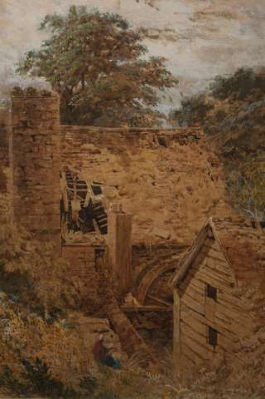 WILLIAM LINTON (1791-1876), RUINED MILL NEAR ILFRACOMBE, DEVON, unsigned, watercolour, framed. 40.5cm by 29cm  Provenance: Messrs Christie, Manson & Woods, The Whole of the Remaining Works of William Linton, Thursday, February 15, 1877, lot 170.
