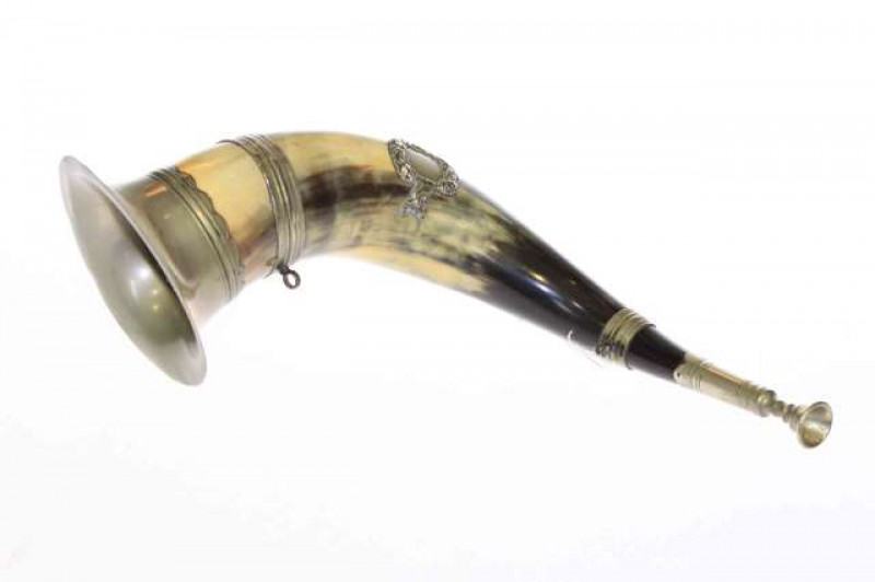 Ancient Order Of Foresters silver plate mounted horn
