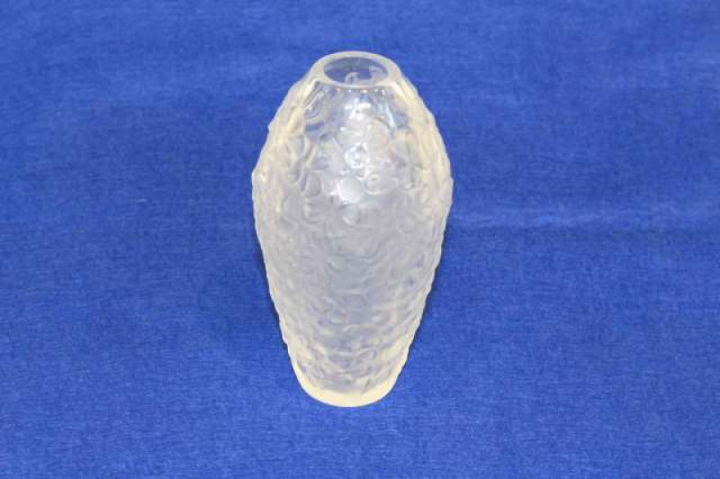 Lalique flower moulded and frosted glass vase
