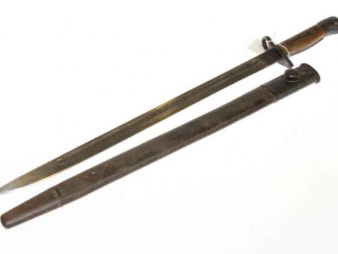Bayonet and scabbard, blade stamped Anderson