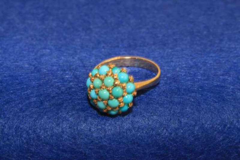 Turquoise set ring, size L