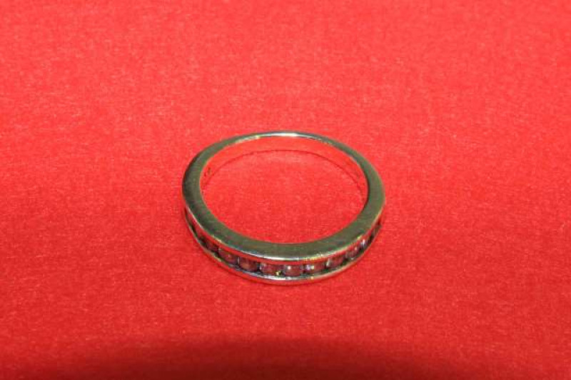 9 carat gold and diamond half eternity ring, size N