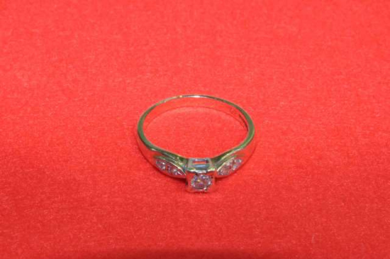 9 carat gold and diamond ring, size O 1/2