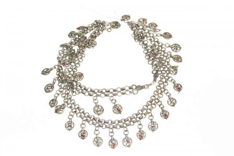 White-metal chain with enamel details