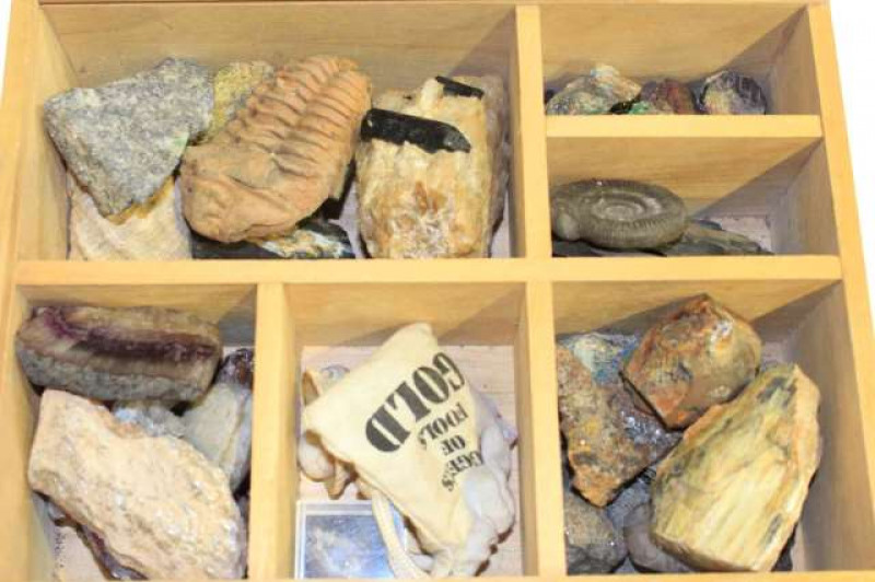 Box of mineral samples