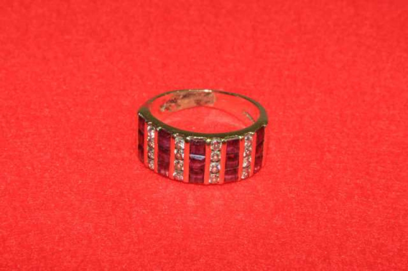 18 carat gold, ruby and diamond ring, size L