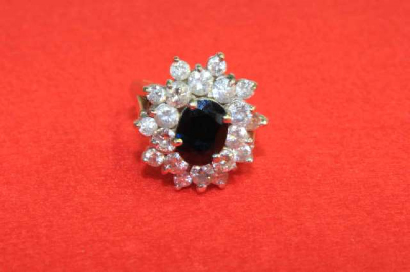 Sapphire and diamond ring, size J