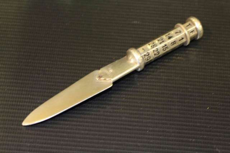 Silver calendar handled letter opener, Birmingham 1932