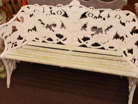 Coalbrookedale style naturalistic fern design garden bench