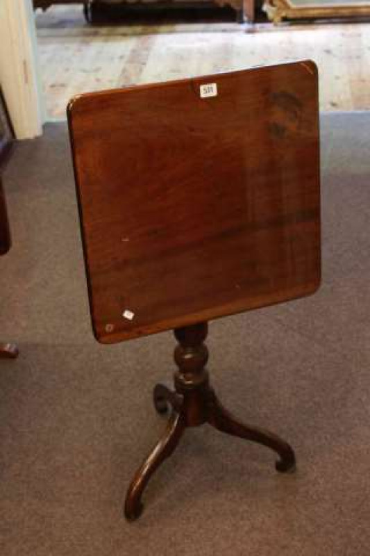 Victorian mahogany snap top occasional table on pedestal tripod base