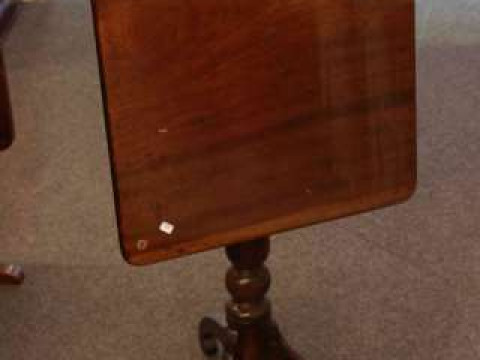 Victorian mahogany snap top occasional table on pedestal tripod base