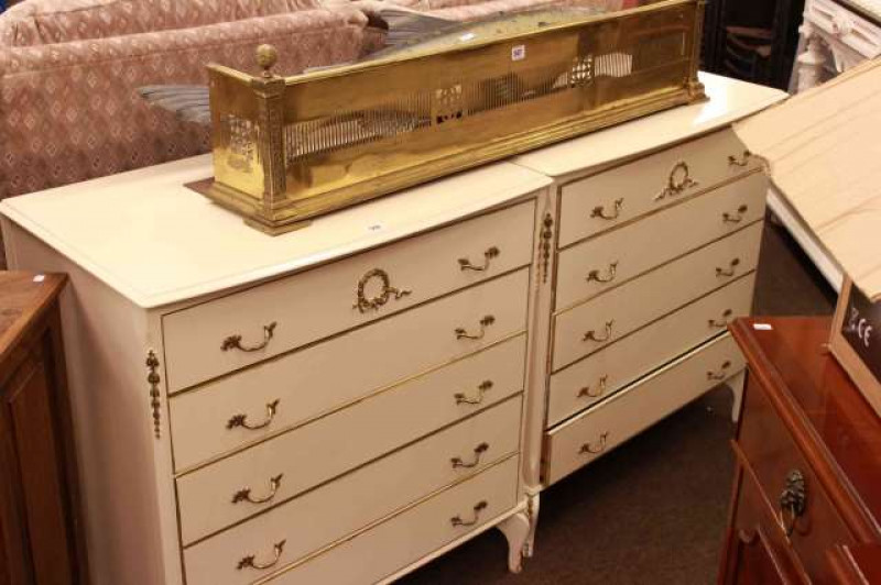 Pair of Louis style five drawer chests