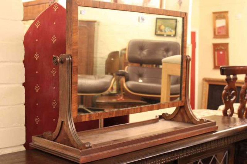 19th Century mahogany toilet mirror