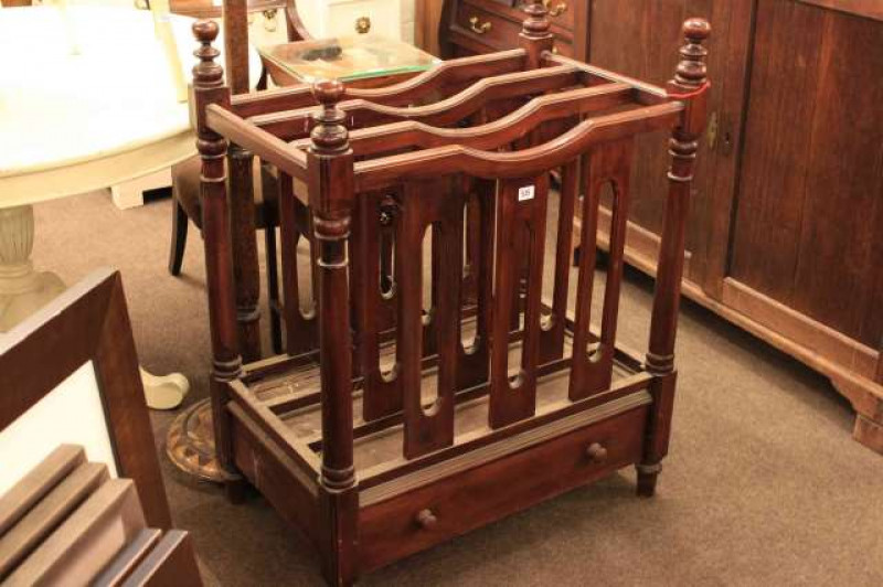 Large three division Canterbury and painted standard lamp