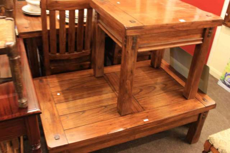 Two Indonesian hardwood coffee tables