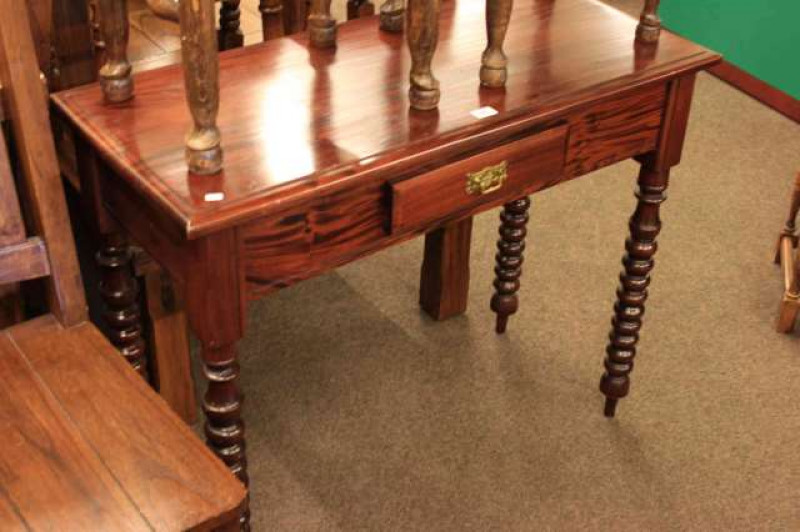 Mahogany bobbin leg side table