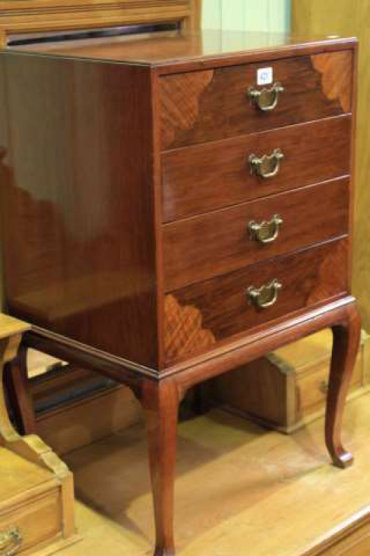 Early 20th Century mahogany four drawer music cabinet