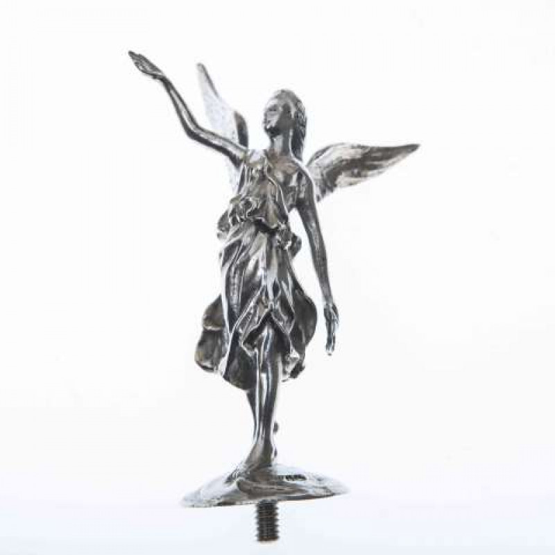 A SILVER CAR MASCOT, WINGED VICTORY, Walker & Hall, Sheffield, no date letter, circa 1920's. 9cm to base