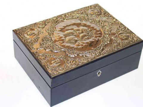 Silver topped jewellery box