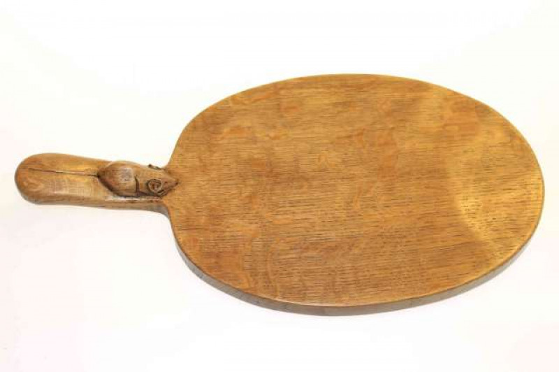 Robert Thompson of Kilburn, a Mouseman oak oval cheeseboard