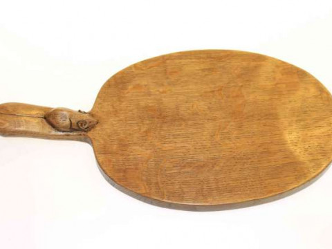 Robert Thompson of Kilburn, a Mouseman oak oval cheeseboard
