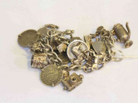 Silver charm bracelet