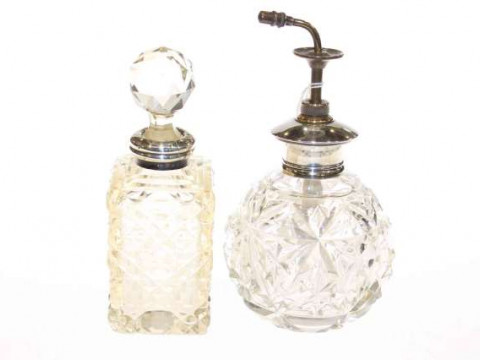 Silver mounted toilet bowl and scent spray (2)