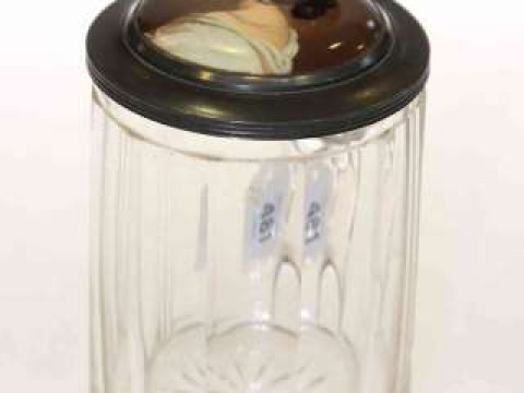Glass lidded stein with Berlin plaque