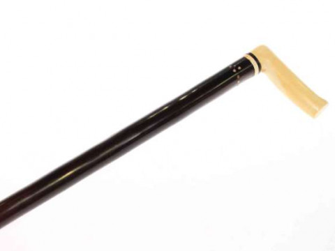 Victorian ivory handle and rosewood walking cane