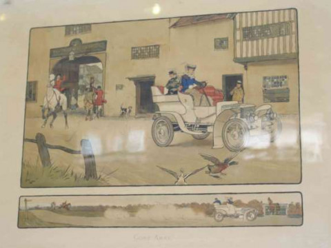 After Cecil Aldin, Gone Away, motoring print, pub. Lawrence & Bullen,...