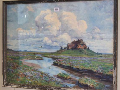 After A. Ruths, Flying Clouds, print, framed