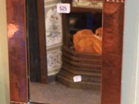 Arts and Crafts copper mirror, c.1900