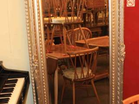 Large contemporary silvered frame mirror