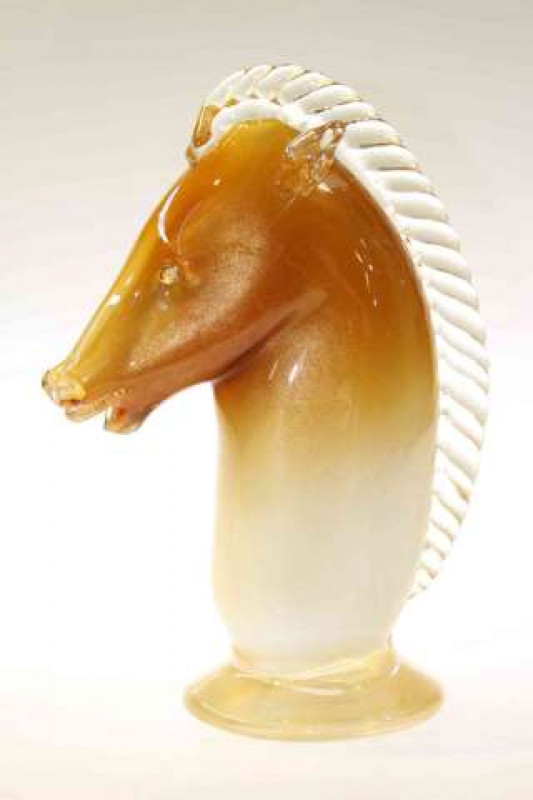Large Murano glass model of a horse's head