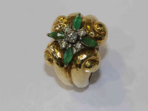 Large emerald and diamond ring