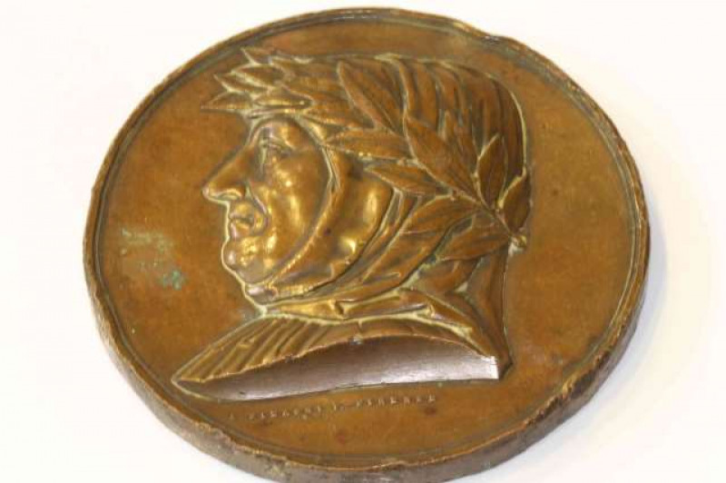 A. Pieroni, Firenze, a bronze medallion, Francesco Petrarca
