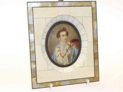 Early 20th Century ivory framed portrait miniature in 18th Century style