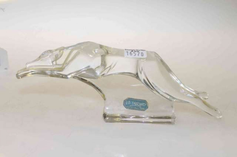 Durand stylised glass model of an out-stretched hound