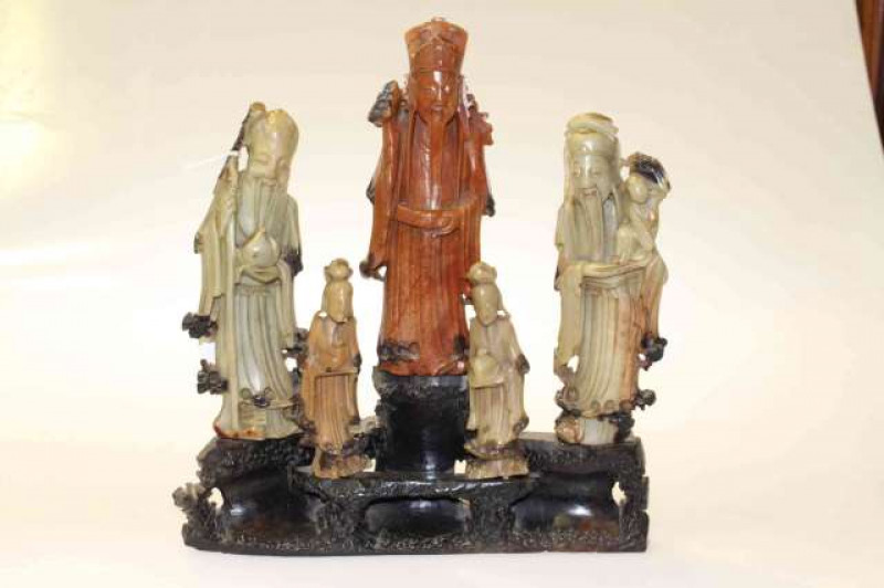 Chinese soapstone figure group