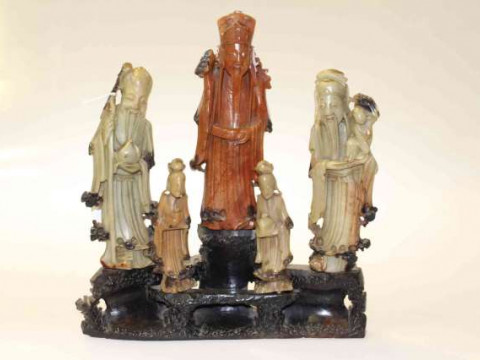 Chinese soapstone figure group
