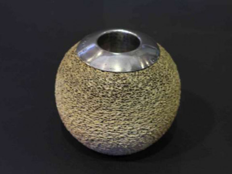 Silver mounted Royal Doulton stoneware match striker
