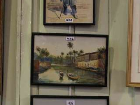 Studio De'mon, three watercolours of Tehran, circa 1950's