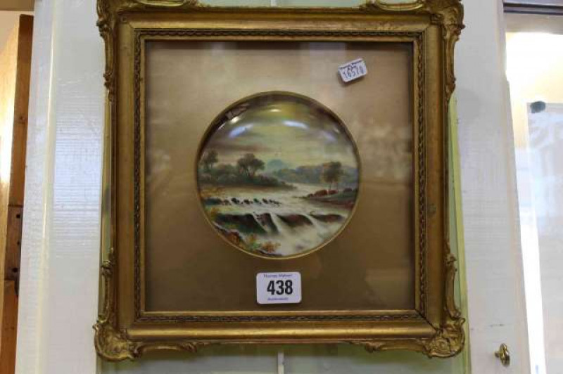 After Benjamin Williams Leader (1831-1923), 'Wild Water', a Paragon plaque, painted by F. Micklewright, framed