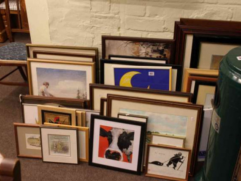 Large collection of prints and paintings