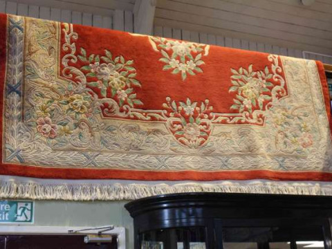 Large red ground Chinese carpet 3.90 x 2.80 metres