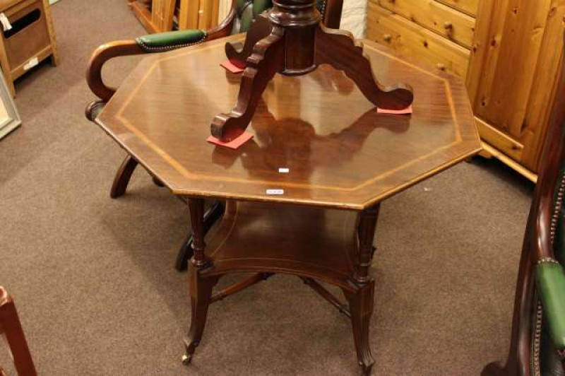 Late 19th Century inlaid mahogany occasional table with octagonal top