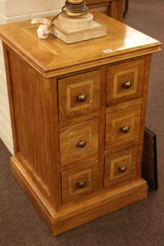 Small Flagstone chest of six drawers in two banks of three