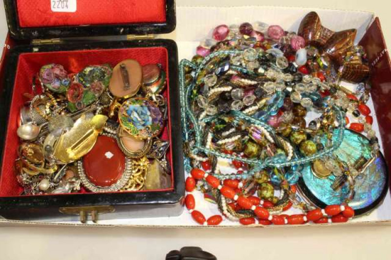Box of costume jewellery